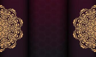 Two gold and purple background with ornate design vector