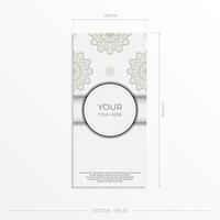 Vintage postcards in white color with abstract patterns. Invitation card design with vintage ornament. vector