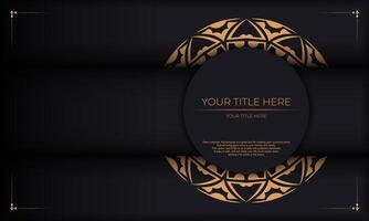 Luxury black and gold background with ornate pattern vector