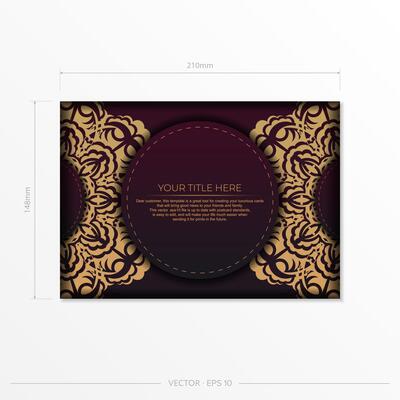 A gold and purple card with a golden pattern