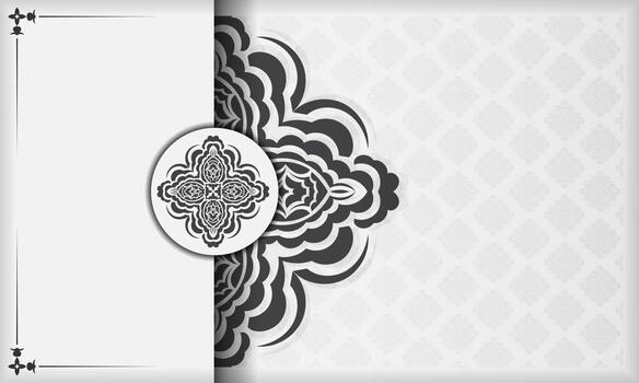 White banner of gorgeous vector patterns with mandala ornaments and place under text. Print-ready invitation design with mandala patterns.