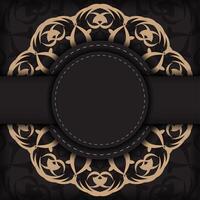 Luxury vintage background with gold and black floral pattern vector
