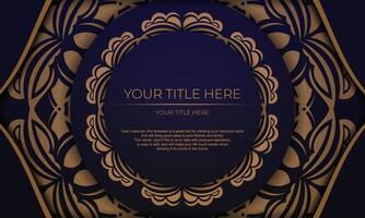 Template for print design of invitation card with luxury ornament. Purple background with greek luxury vintage ornaments and place for your design. vector
