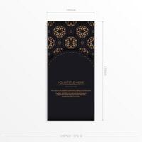 Black and gold card template with a pattern vector