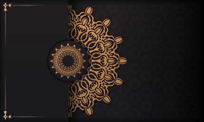 Luxurious banner with vintage ornaments and place under the text. Print-ready invitation design with mandala patterns.