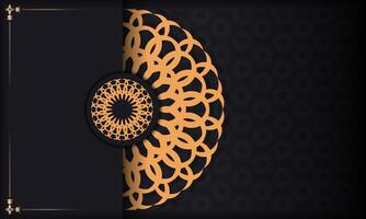 An elegant black and gold background with a circular pattern vector