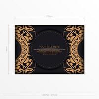 A black and gold business card with an ornate pattern vector