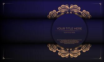 Vector Print-ready invitation design with luxury ornaments. Purple banner template with greek luxury ornaments for your design.