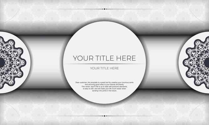 White luxury background with abstract vintage ornaments and place under the text. Print-ready invitation design with vintage ornament.
