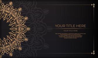 Luxury banner with vintage ornaments and place for your design. Template for design printable invitation card with mandala patterns. vector