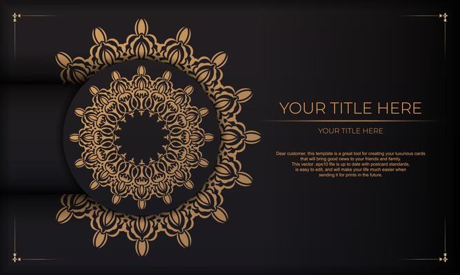 Luxurious background with vintage vintage ornaments and place for your design. Template for print design invitation card with mandala ornament.