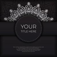 Luxury black and white background with lace pattern vector