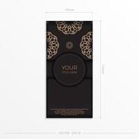 A black and gold card with an ornate pattern vector