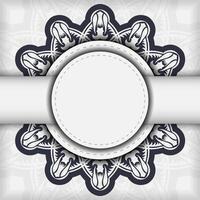 Vintage Vector Preparing postcards in white color with abstract ornament. Template for design printable invitation card with vintage patterns.