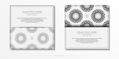 Stylish Invitation Vintage Patterns Stylish Vector Ready Print White Color Luxurious Greek