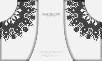 A black and white design with a floral pattern vector