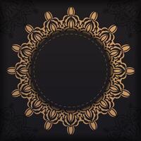 Luxurious vector preparation of postcards in black color with vintage ornaments. Template for design printable invitation card with mandala patterns.