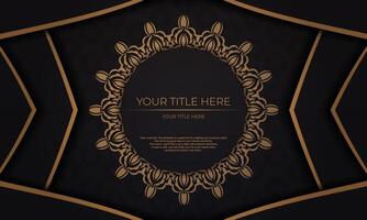 Luxury banner with vintage ornaments for your design. Vector design of invitation card with mandala patterns.