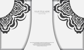 template for a business card with a floral pattern vector