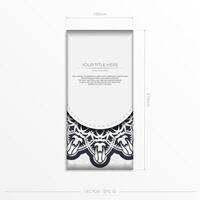 A business card with an ornate pattern vector