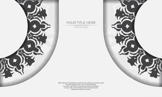 A black and white design with a floral pattern vector