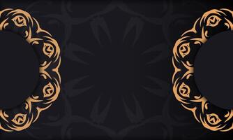Black background with abstract vintage ornaments and place for your text. Invitation card design with vintage ornament. vector