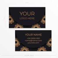 Business card template with gold and black design vector