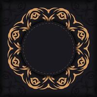 Dark square postcards with abstract patterns. Invitation card design with vintage ornament. vector