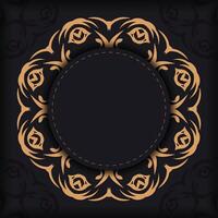 Dark square postcards with abstract patterns. Invitation card design with vintage ornament. vector