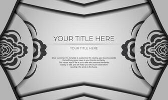 A black and white floral background with a place for your text vector
