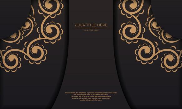 Luxury black and gold background with ornate design vector
