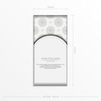 A white business card with a pattern on it vector