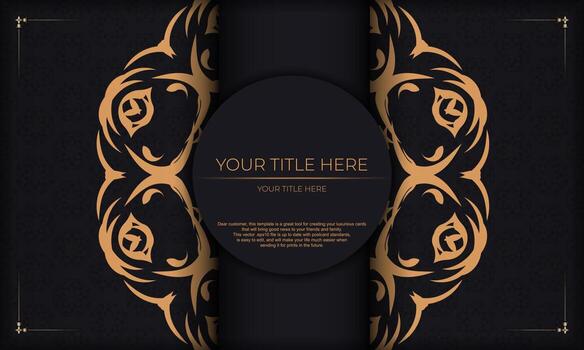 Luxury black and gold background with ornate design vector
