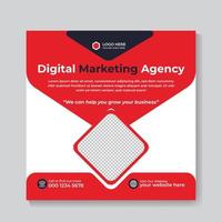 Creative digital marketing agency social media post banner template, Corporate social media banner design Free Vector