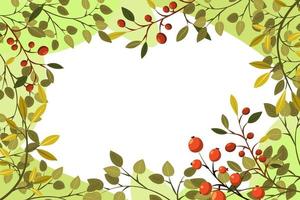 Seamless pattern background vector illustration of branches with leaves and berries for decoration