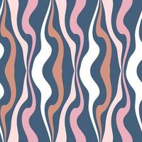Wavy seamless pattern in seventies style. vector