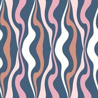 Wavy seamless pattern in seventies style. vector