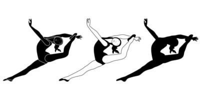 Flat design gymnast, gym girl  silhouette illustration. Gymnastics. Isolated vector