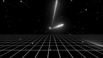 sfondo fantascientifico in stile retrò anni '80 futuristico con paesaggio a griglia laser. stile di superficie cibernetica digitale degli anni '80. video