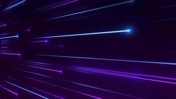 abstract snelheid laser gegevens technologie. licht gloeiend neon lijnen achtergrond. video ultra 4k