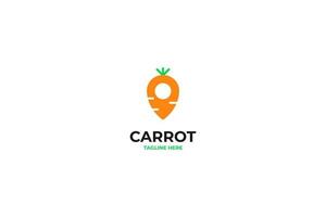 Carrot location pin logo design vector illustration idea