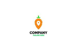 Carrot location pin logo design vector illustration idea