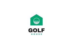 idea de ilustración de vector de icono de logotipo de casa de golf plana