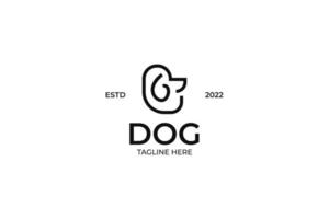 Flat dog logo design vector icon illustration idea