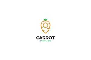 Carrot location pin logo design vector illustration idea