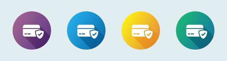 Payment done solid icon in flat design style. Credit card signs vector illustration.