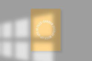 Shadows overlay effects mock up with window frame. Paper mockup with realistic shadows overlays on beige background. vector