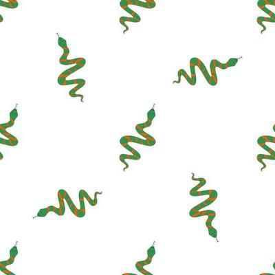 Children s seamless pattern with snakes on a white background.