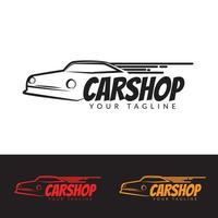 line art car shop logo template. vector illustration of car