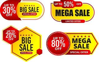 Big and mega sale offer discount promotion label template vector